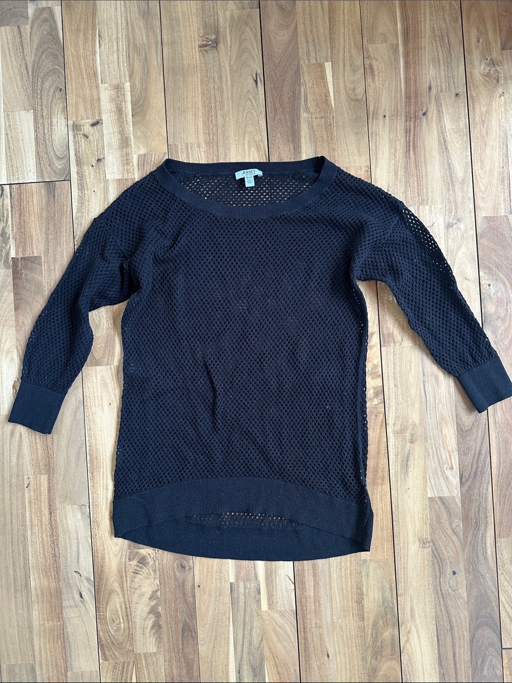 Vintage Y2K Jacob Black Open-Knit Scoop Neck Sweater